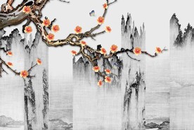 轻奢装饰画 新中式山水画