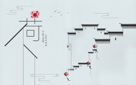 轻奢装饰画新中式荷花江南风光