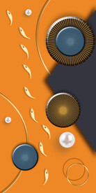 轻奢装饰画 圆圈 金鱼