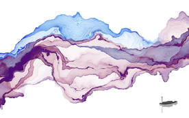 轻奢装饰画 抽象线条弧线船