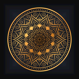 ai矢量古典金色曼陀罗高端商务
