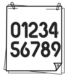 足球队服印号矢量数字号码 