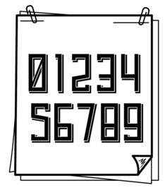 足球队服印号矢量数字号码 