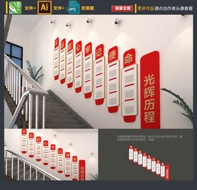 党的光辉历程楼梯文化墙