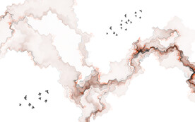 轻奢装饰画 抽象线条弧线鸟