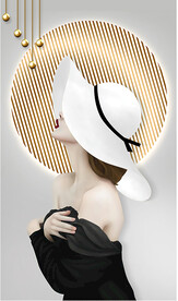 轻奢装饰画 美女 帽子