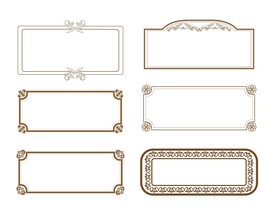 各种图案画笔制作的边框相框