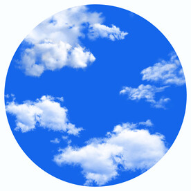 圆形蓝天白云
