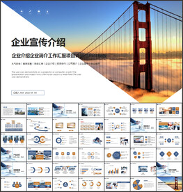 蓝色公司企业宣传简介介绍PPT