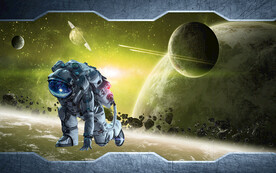 宇宙外太空宇航员背景墙