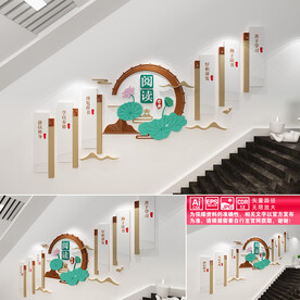 图书馆楼道文化墙