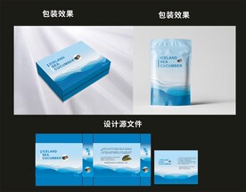 海参包装效果图和平面图 