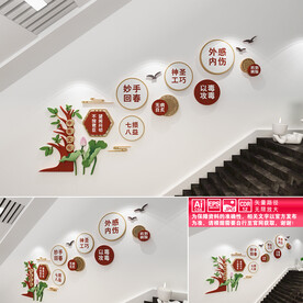 中医楼道文化墙