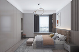 现代主卧集成墙面效果图模型