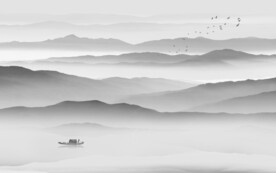 轻奢装饰画 新中式水墨山水画