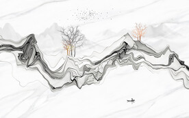 雅士白简约新中式电视背景墙