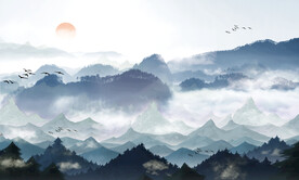 轻奢装饰画 新中式山水画