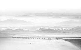 简约现代客厅新中式山水背景墙