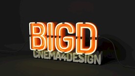 C4D发光字 霓虹灯