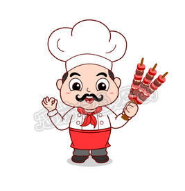 卡通烤肉大厨