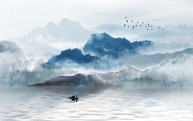 轻奢装饰画 意境水墨山水画