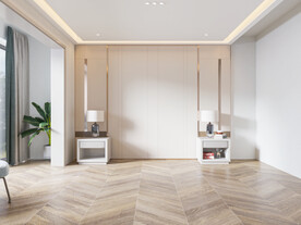 现代极简卧室背景墙