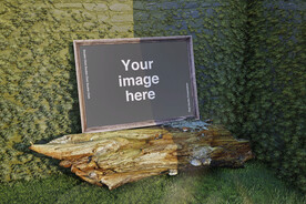 花园咖啡馆一角海报样机