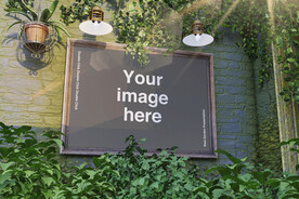 花园咖啡馆一角海报样机