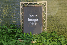 花园咖啡馆一角海报样机