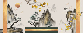 轻奢装饰画 水墨山水画