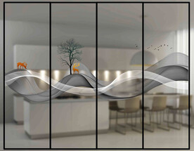 高清分层透明底推拉门打印图