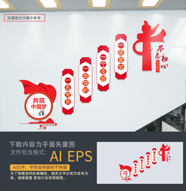 党支部党建楼梯文化墙