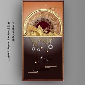 光影抽象几何麋鹿风景玄关装饰画