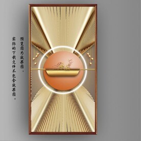 光影抽象几何麋鹿风景玄关装饰画