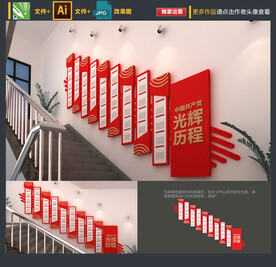 党史楼梯文化墙