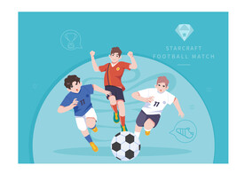 足球火热比赛扁平风插画