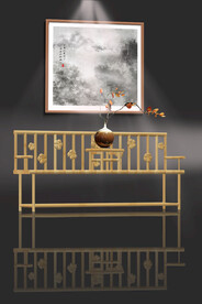 梅开五福长椅设计新中式家具设计