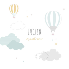 卡通白云热气球壁画可循环拼接