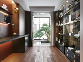 书房直播间背景墙场景空景