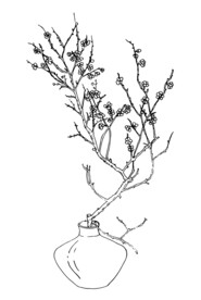 手绘插花艺术矢量素材