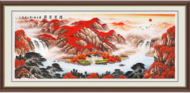 鸿运当头 聚宝盆 国画 