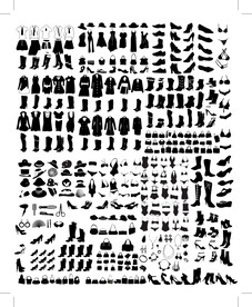 服装剪影素材矢量黑色职业鞋服内