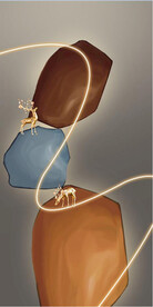 轻奢装饰画 光影抽象画线条麋鹿