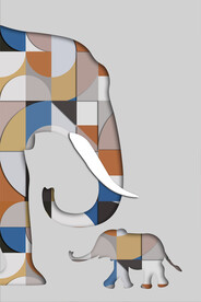 轻奢装饰画 立体抽象图 大象