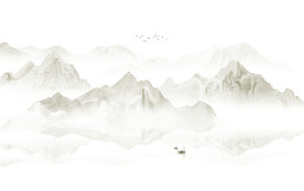 新中式水墨山水背景墙