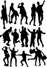 青年 情侣 人物剪影