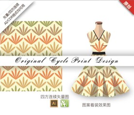 抽象手绘线条几何复古草图案