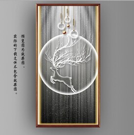 光影抽象麋鹿玄关装饰画