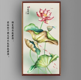 新中式水墨荷花国画装饰画