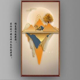 光影抽象麋鹿风景玄关装饰画